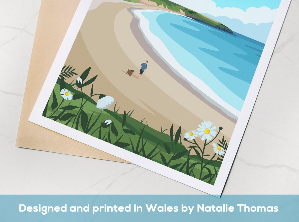 Aberdaron Print, Llyn Peninsula Wales Travel Wall Art Typelab