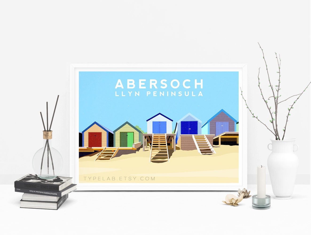 Abersoch, Llyn Peninsula Wales Landscape Print Typelab