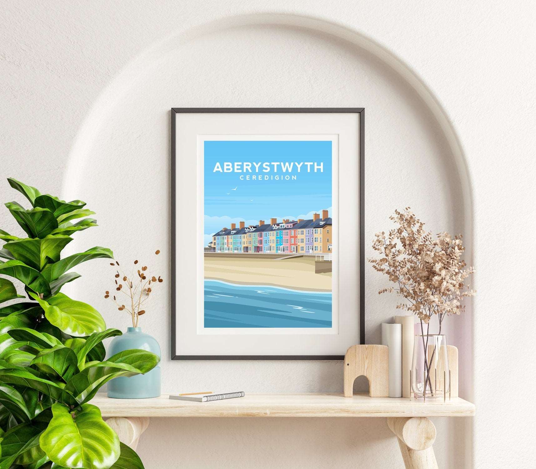Aberystwyth, Ceredigion Wales Travel Print Typelab