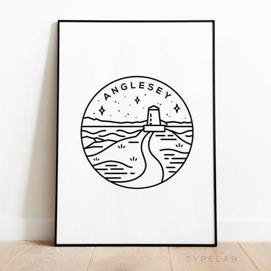 Anglesey, Wales Circle Emblem Print Typelab