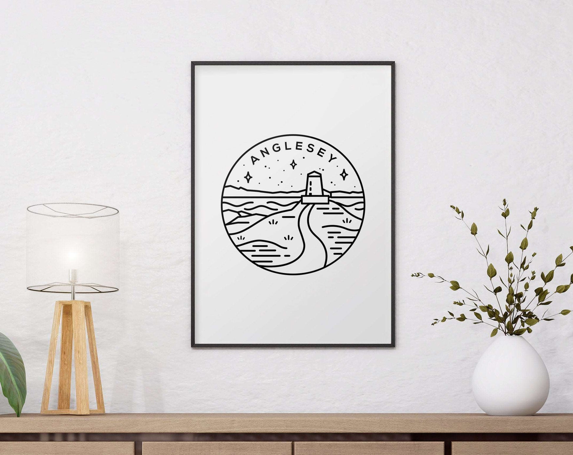 Anglesey, Wales Circle Emblem Print Typelab