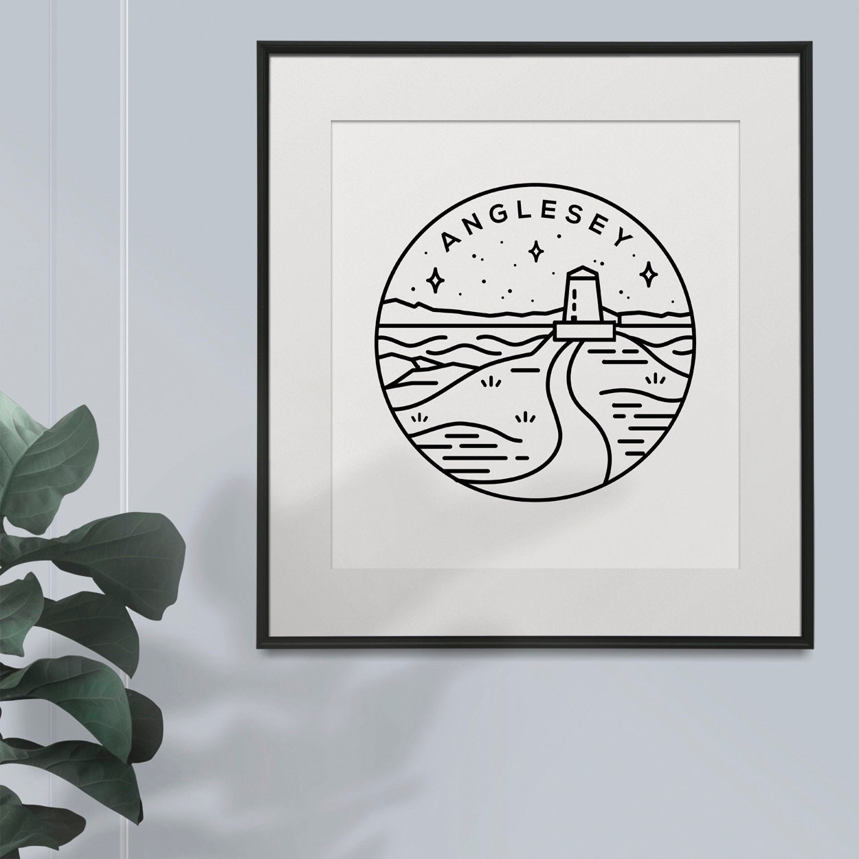 Anglesey, Wales Circle Emblem Print Typelab
