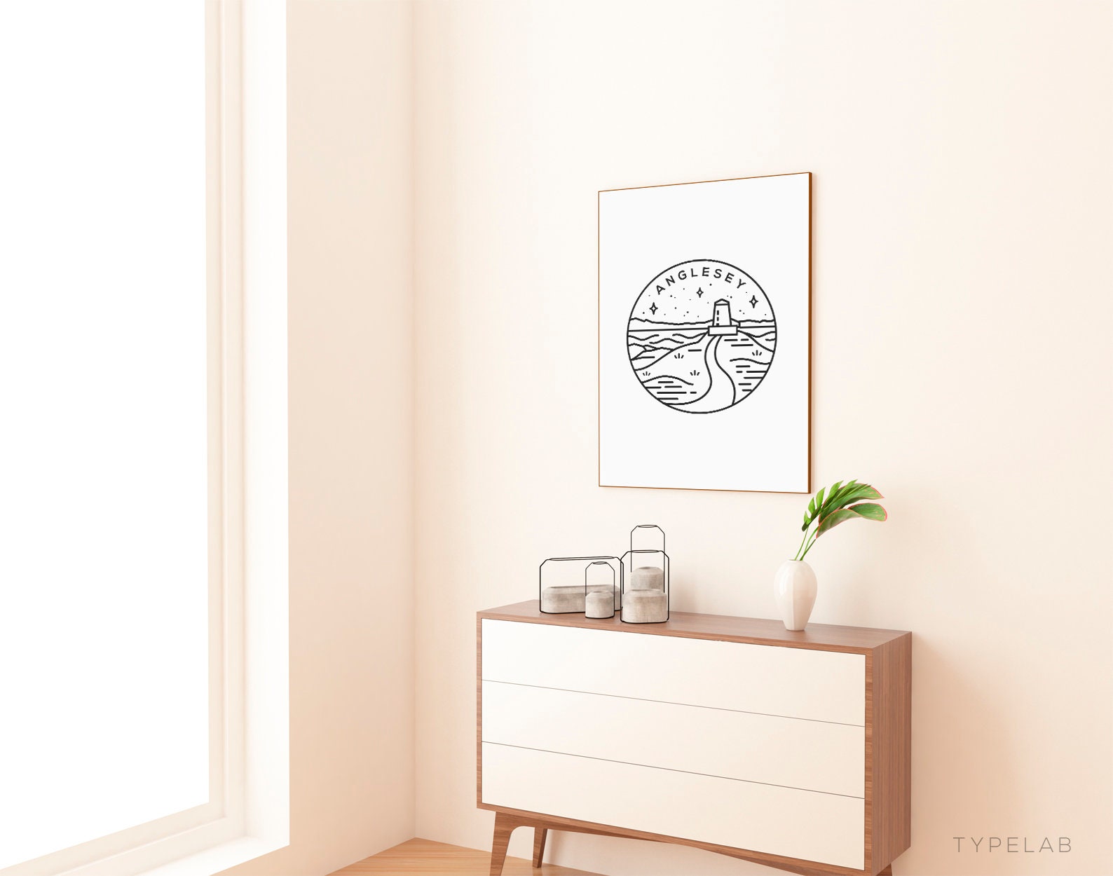 Anglesey, Wales Circle Emblem Print Typelab