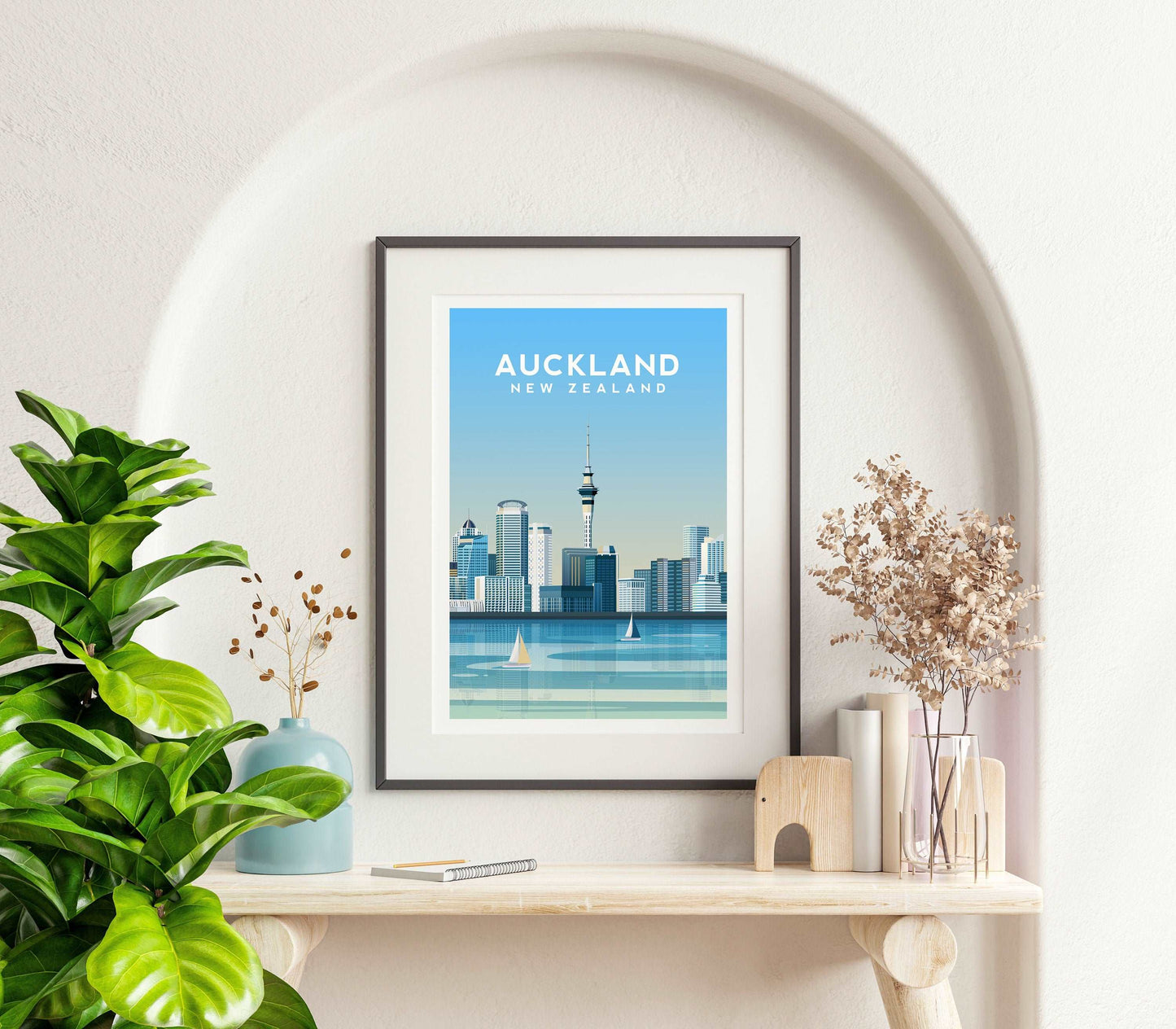 Auckland, New Zealand Travel Print Typelab