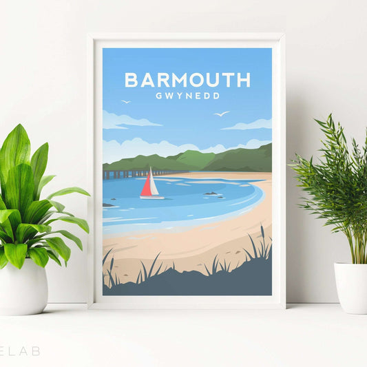 Barmouth, North Wales Travel Print Typelab