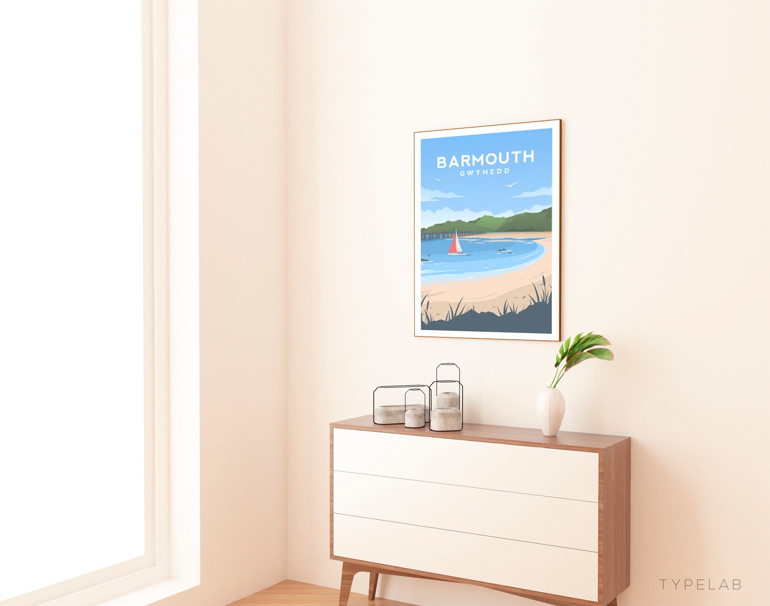 Barmouth, North Wales Travel Print Typelab