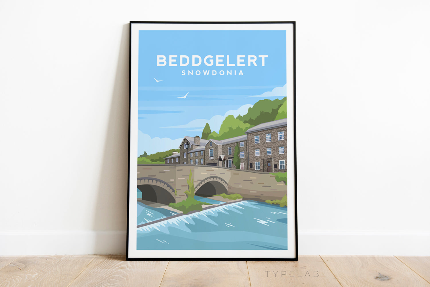 Beddgelert, Snowdonia Wales Travel Print Typelab