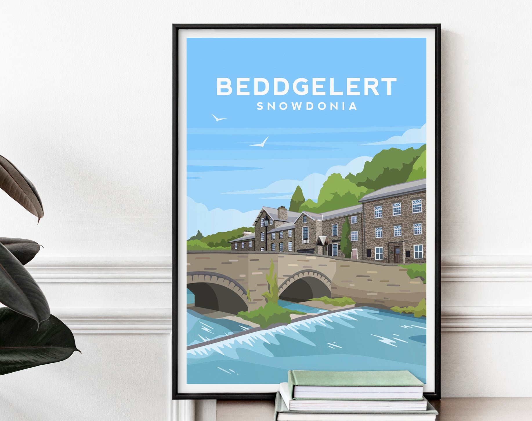 Set of 6 Gwynedd Snowdonia Prints - Wales Wall Art by Typelab