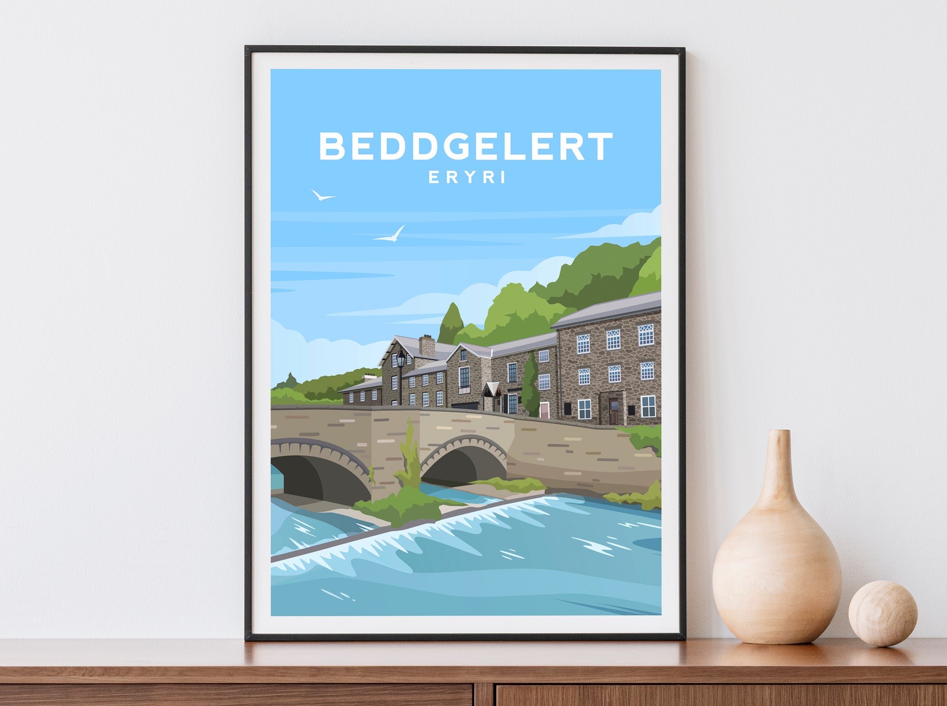 Beddgelert, Snowdonia Wales Travel Print Typelab