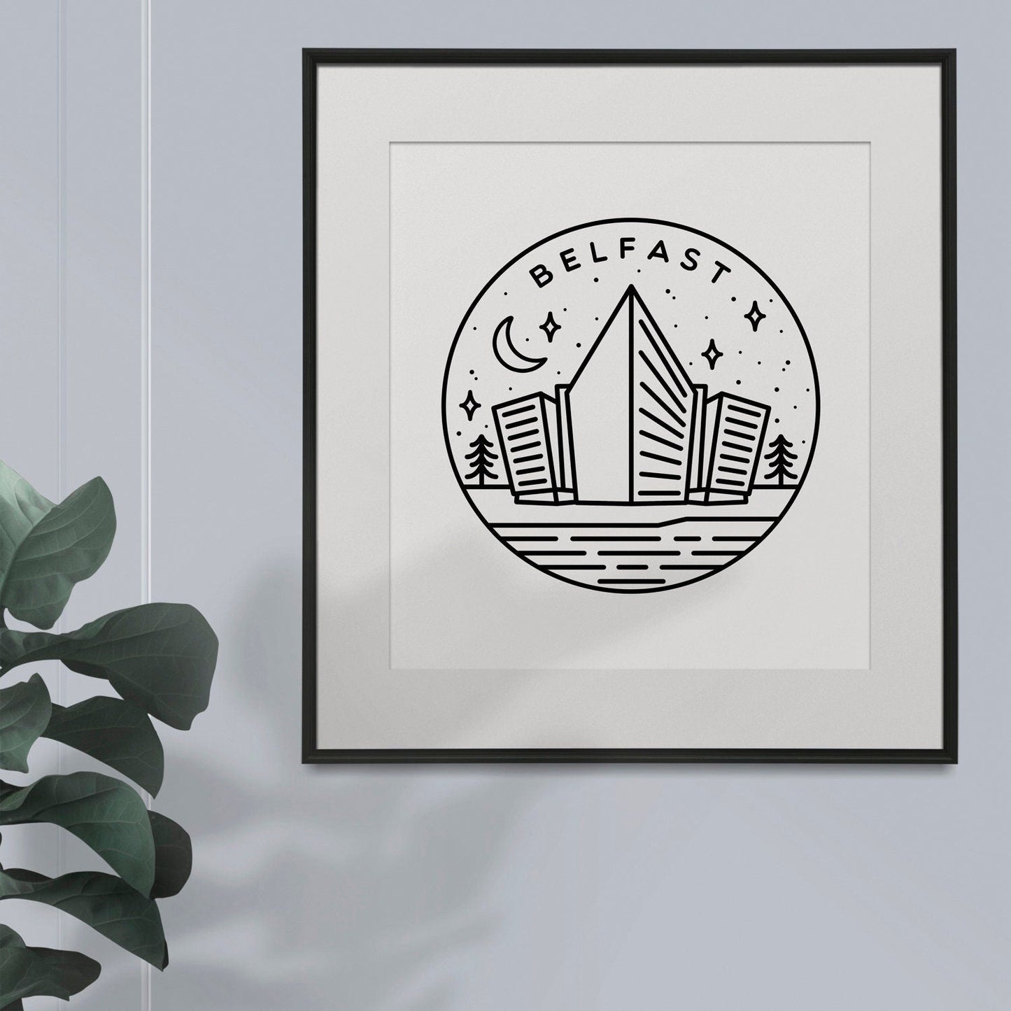 Belfast Titanic, Northern Island Circle Emblem Print Typelab