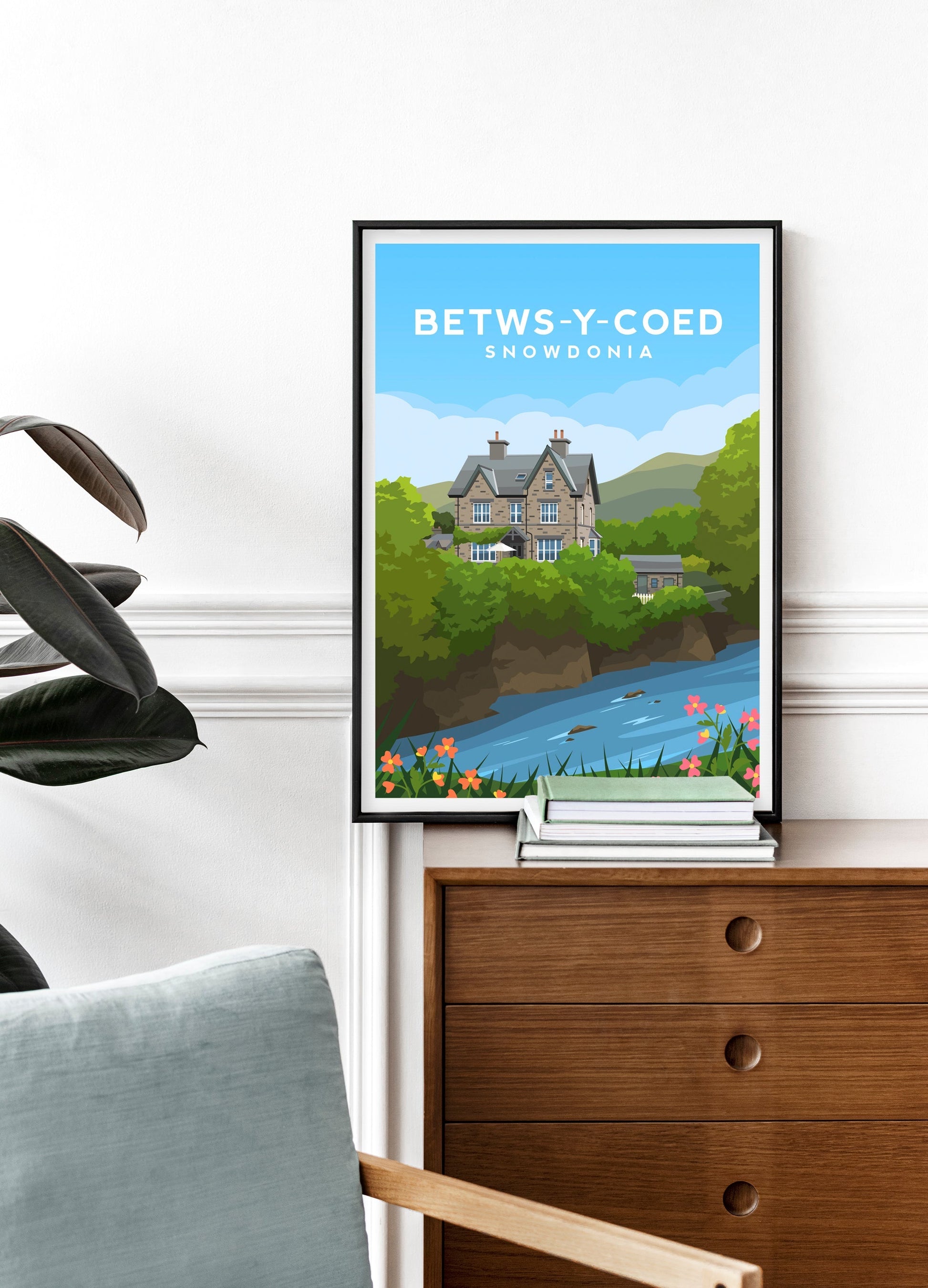 Betws Y Coed Print, Snowdonia Wales Travel Wall Art Typelab