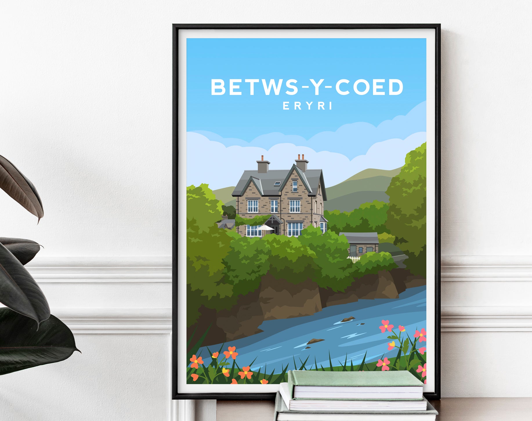 Betws Y Coed Print, Snowdonia Wales Travel Wall Art Typelab