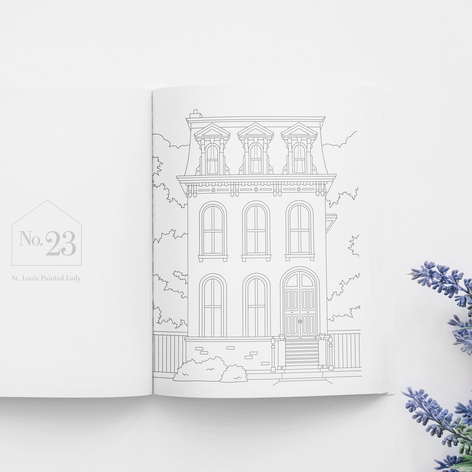 Elegant Homes Colouring Book Page Interior