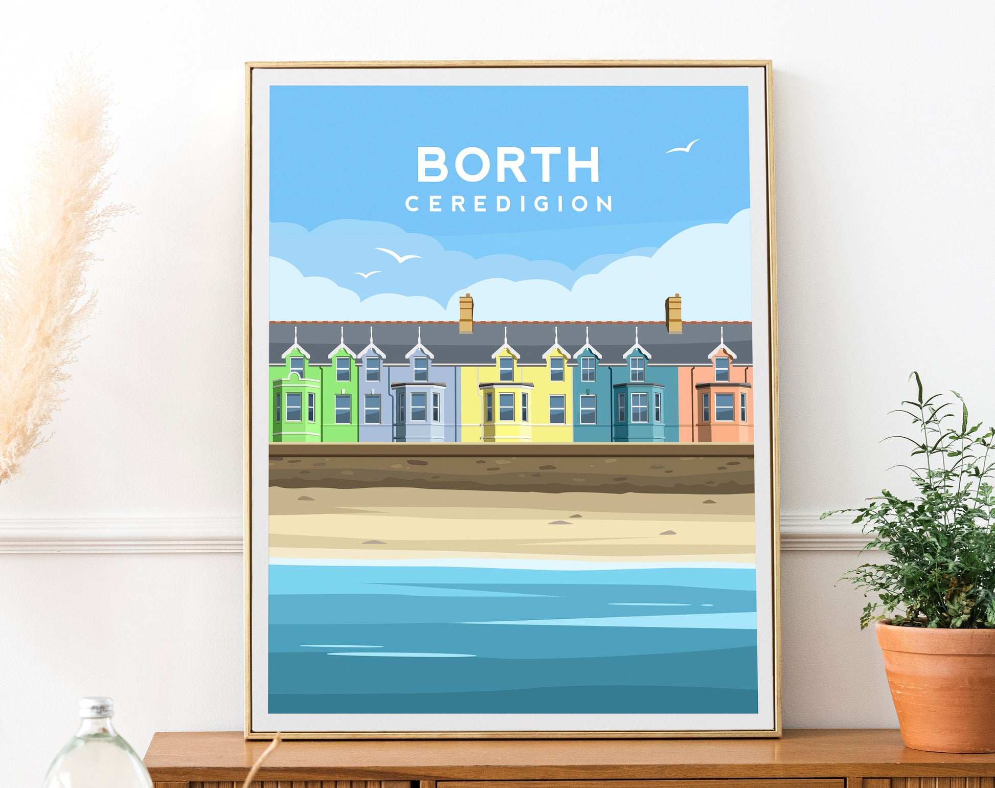 Morfa Borth Print | Ceredigion Wales Travel Wall Art - Typelab