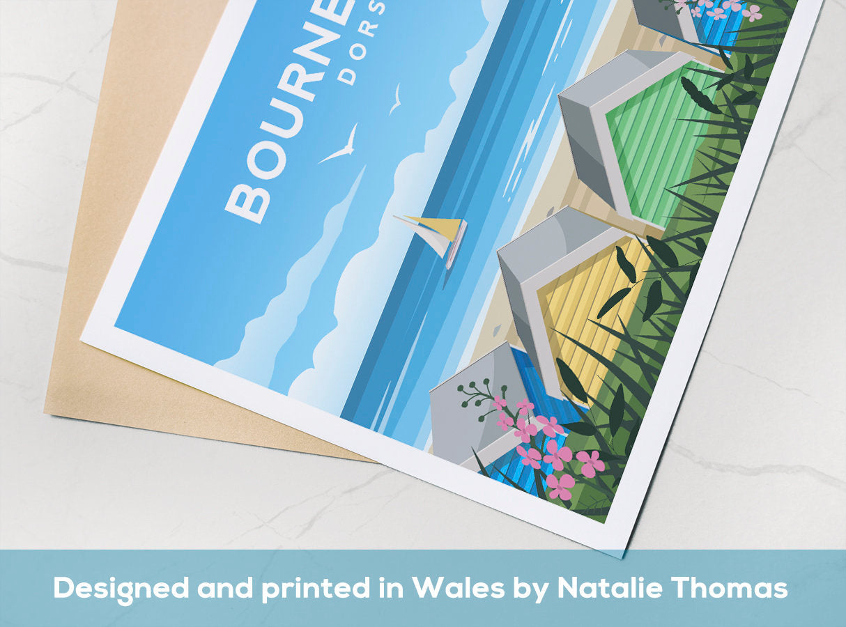 Bournemouth, Dorset England Landscape Print Typelab