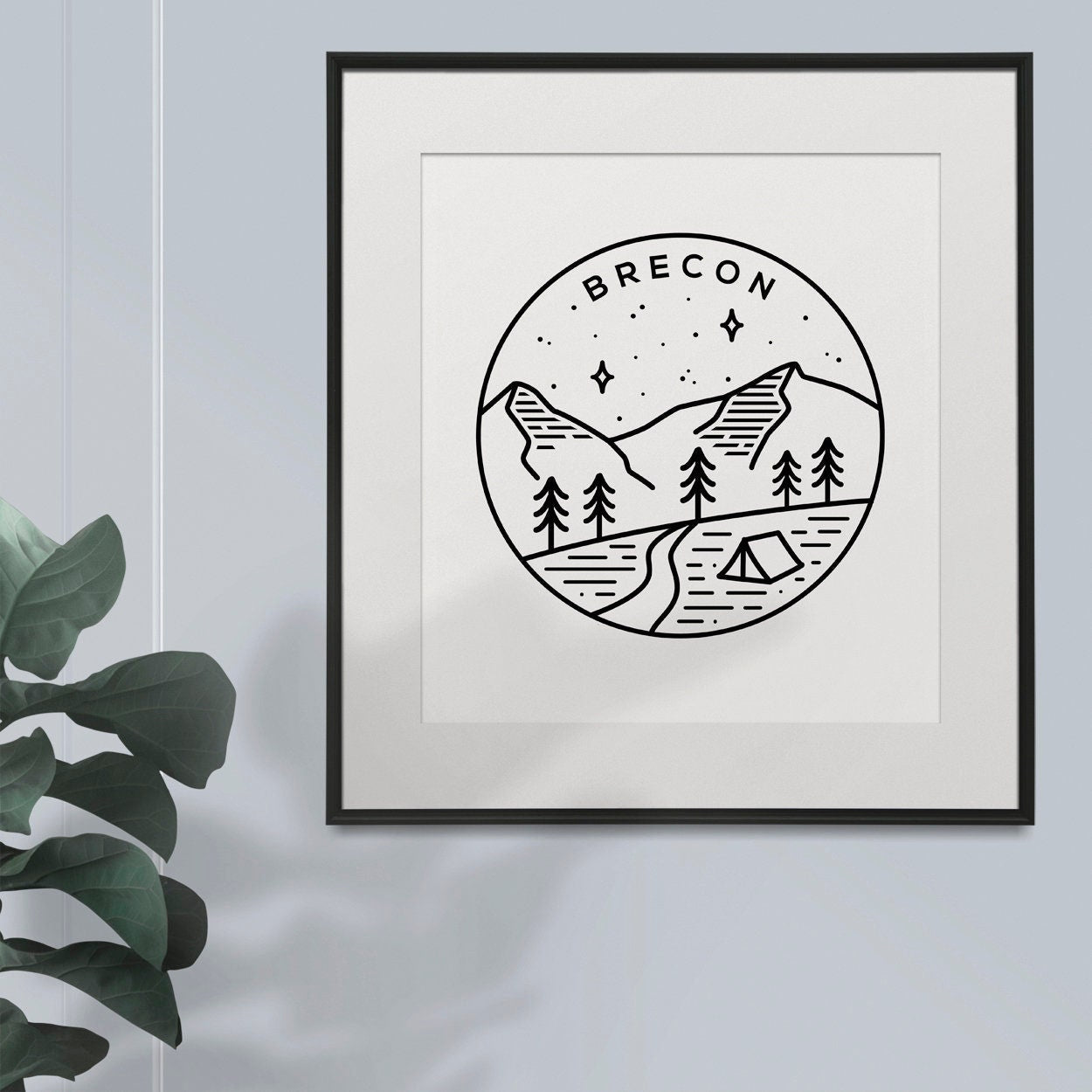 Brecon Beacons Circle Emblem Print Typelab