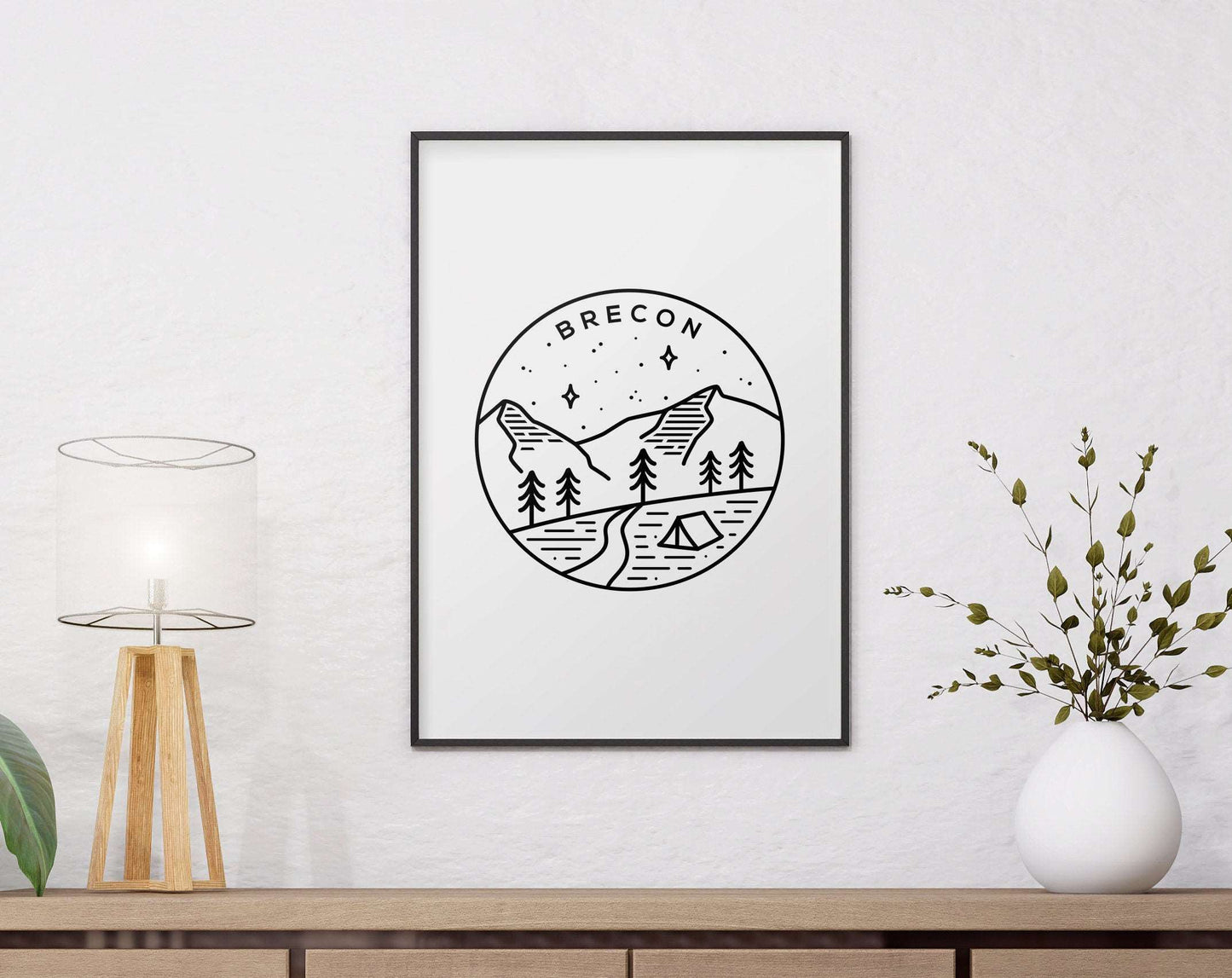 Brecon Beacons Circle Emblem Print Typelab