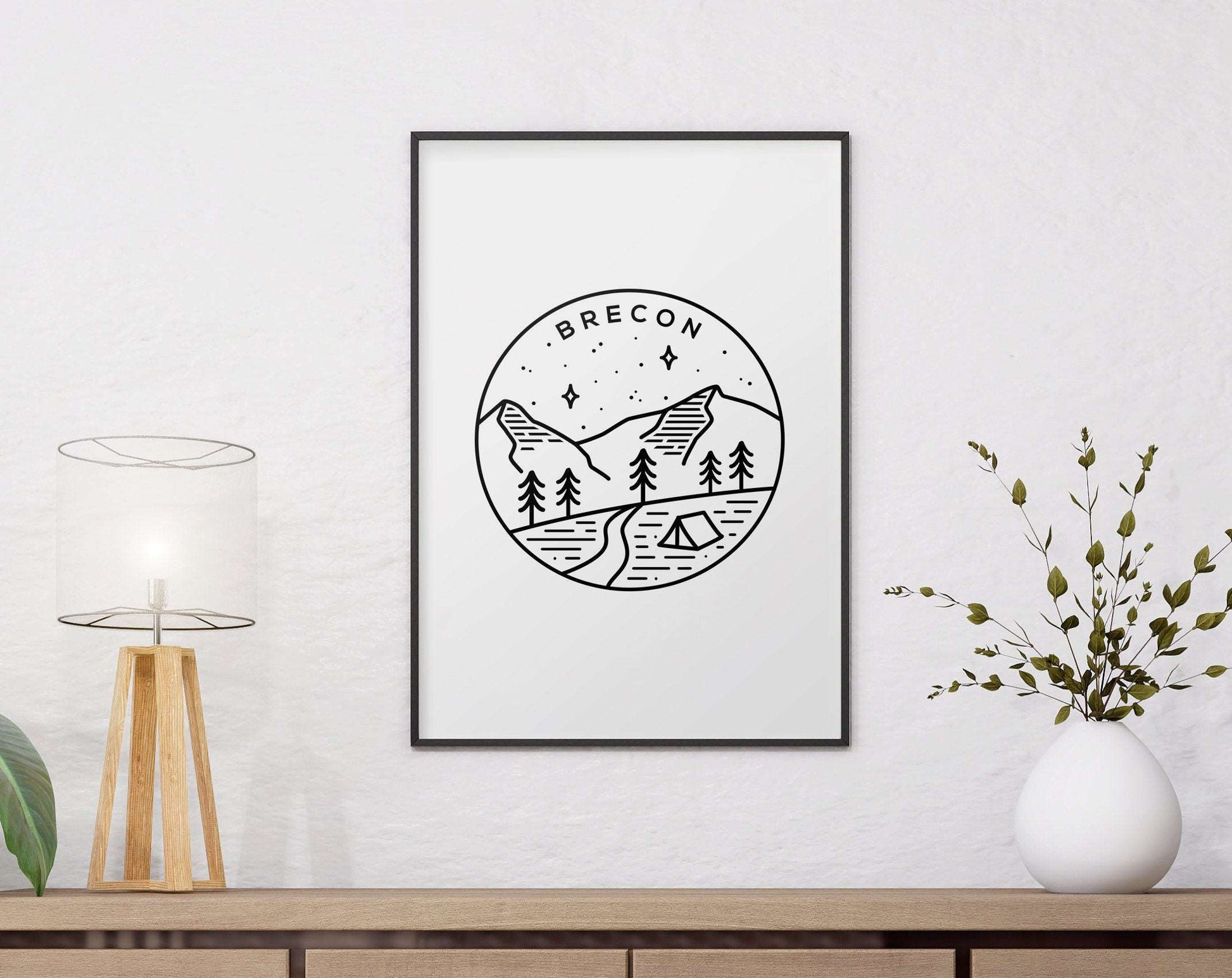 Brecon Beacons Circle Emblem Print Typelab