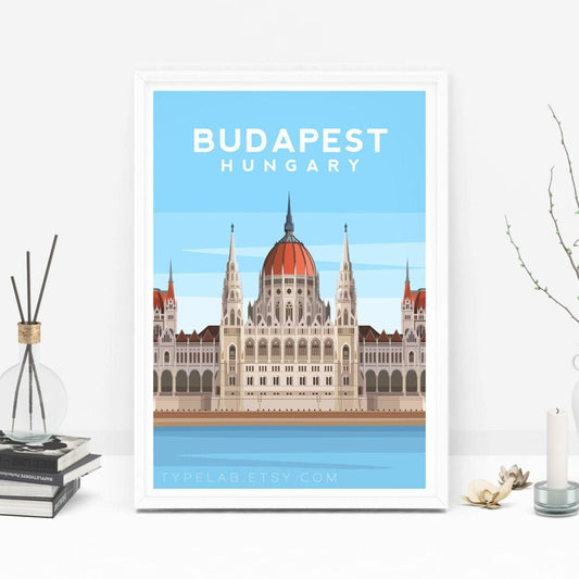 Budapest Parliament, Hungary Travel Print Typelab