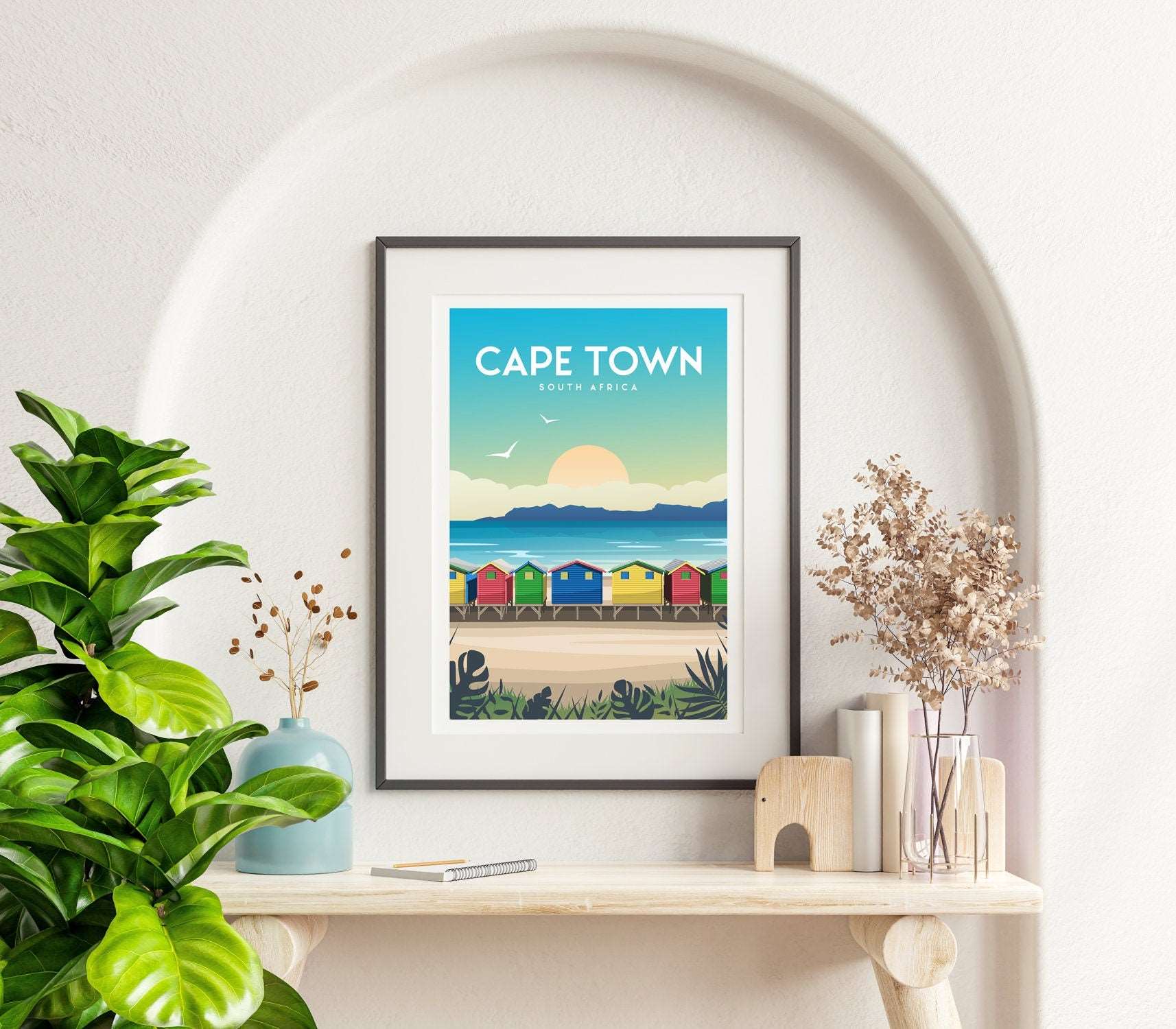 Cape Town, South Africa Sunset Travel Print Typelab
