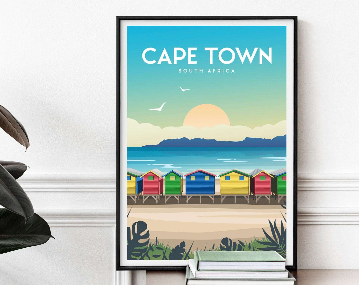 Cape Town, South Africa Sunset Travel Print Typelab