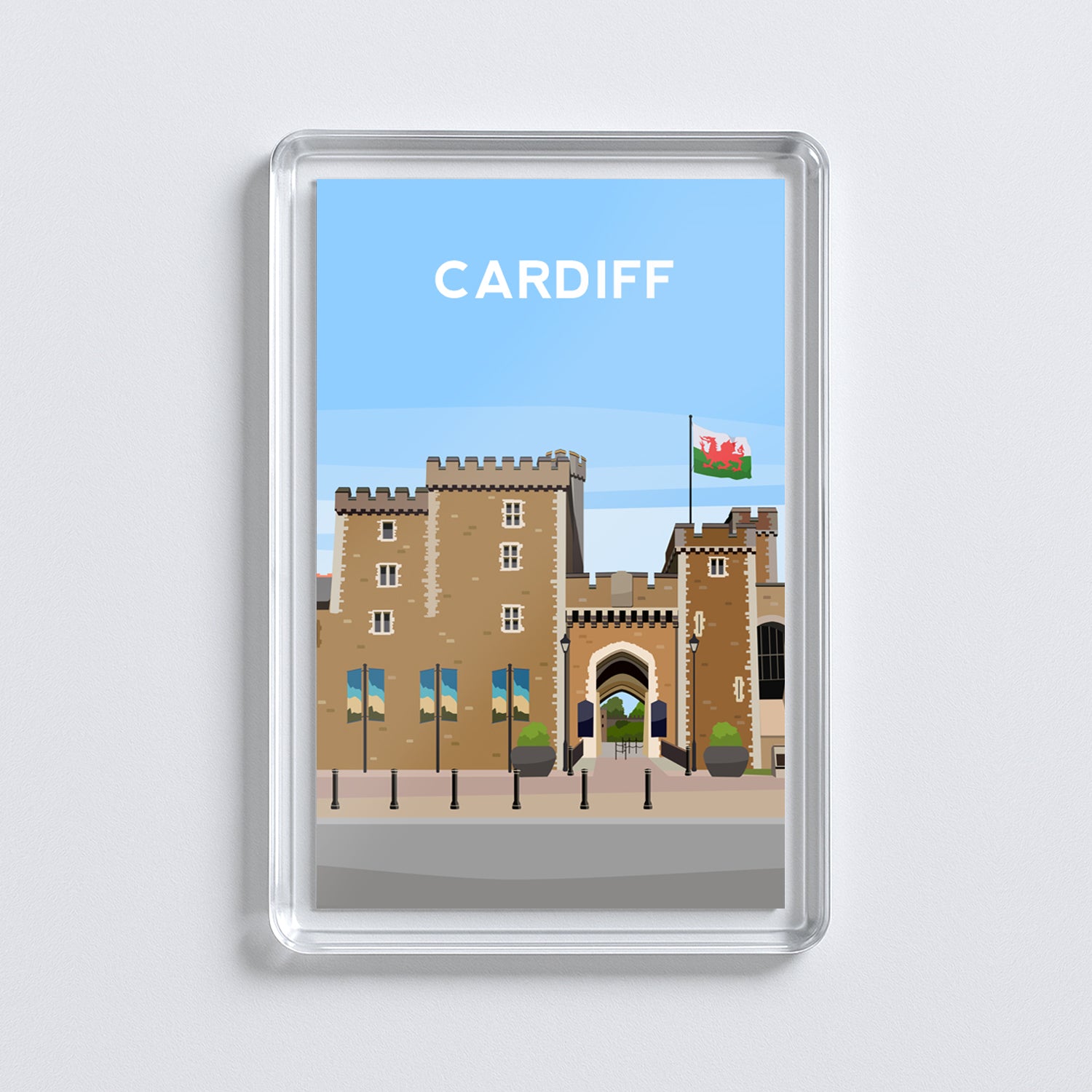 Cardiff Castle Acrylic Fridge Magnet | Wales Travel Magnet