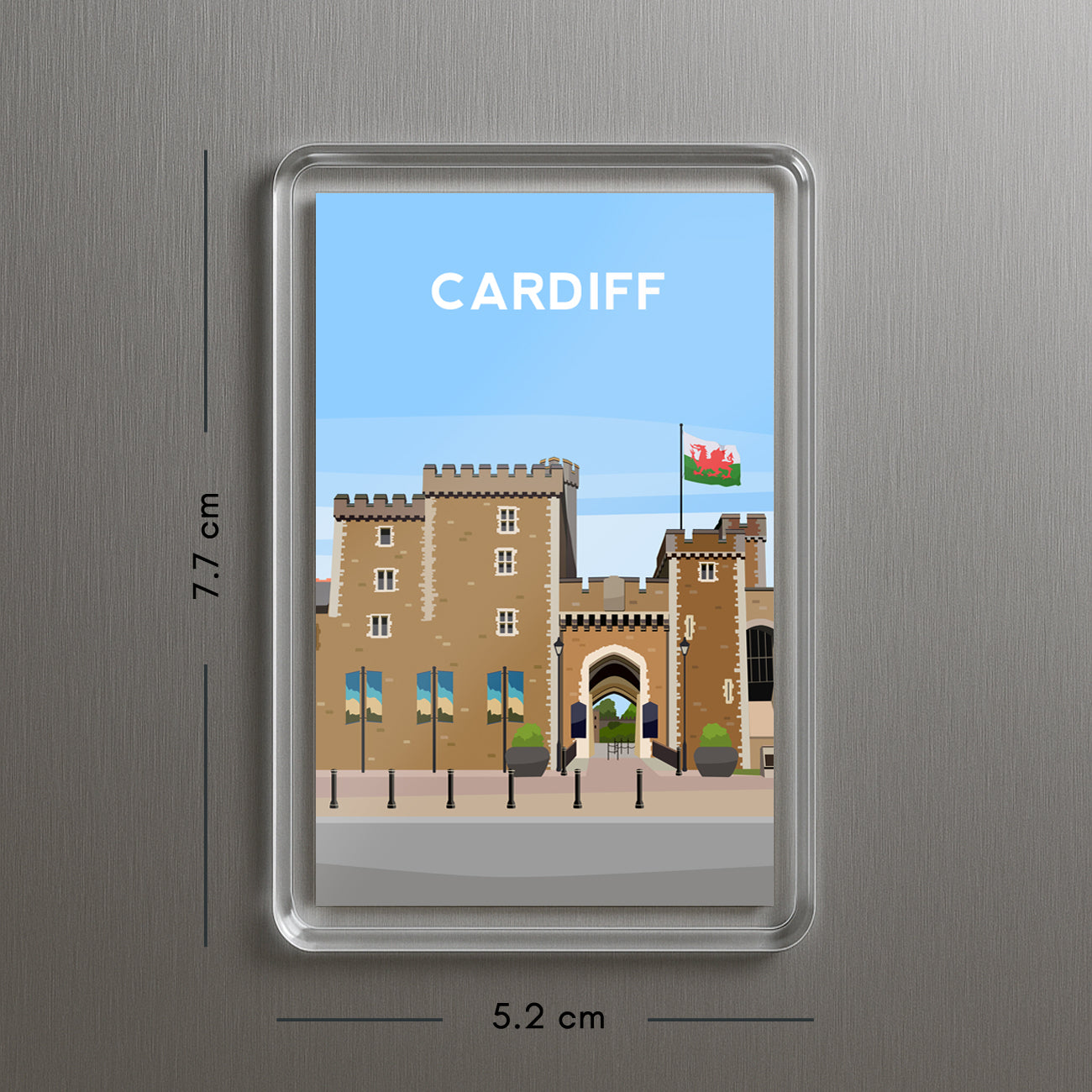 Cardiff Castle Acrylic Fridge Magnet | Wales Travel Magnet