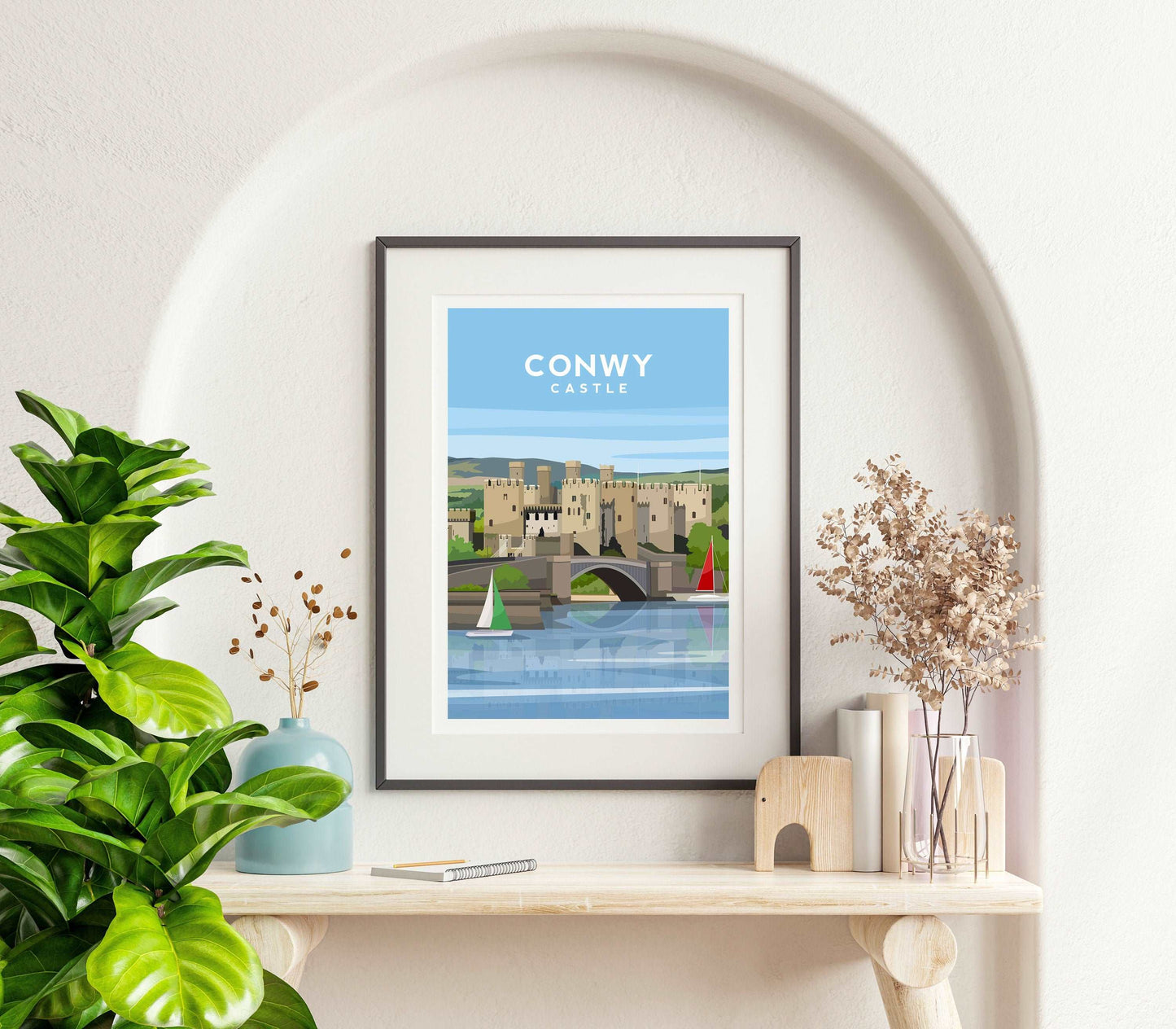 Conwy Castle, North Wales Travel Print Typelab