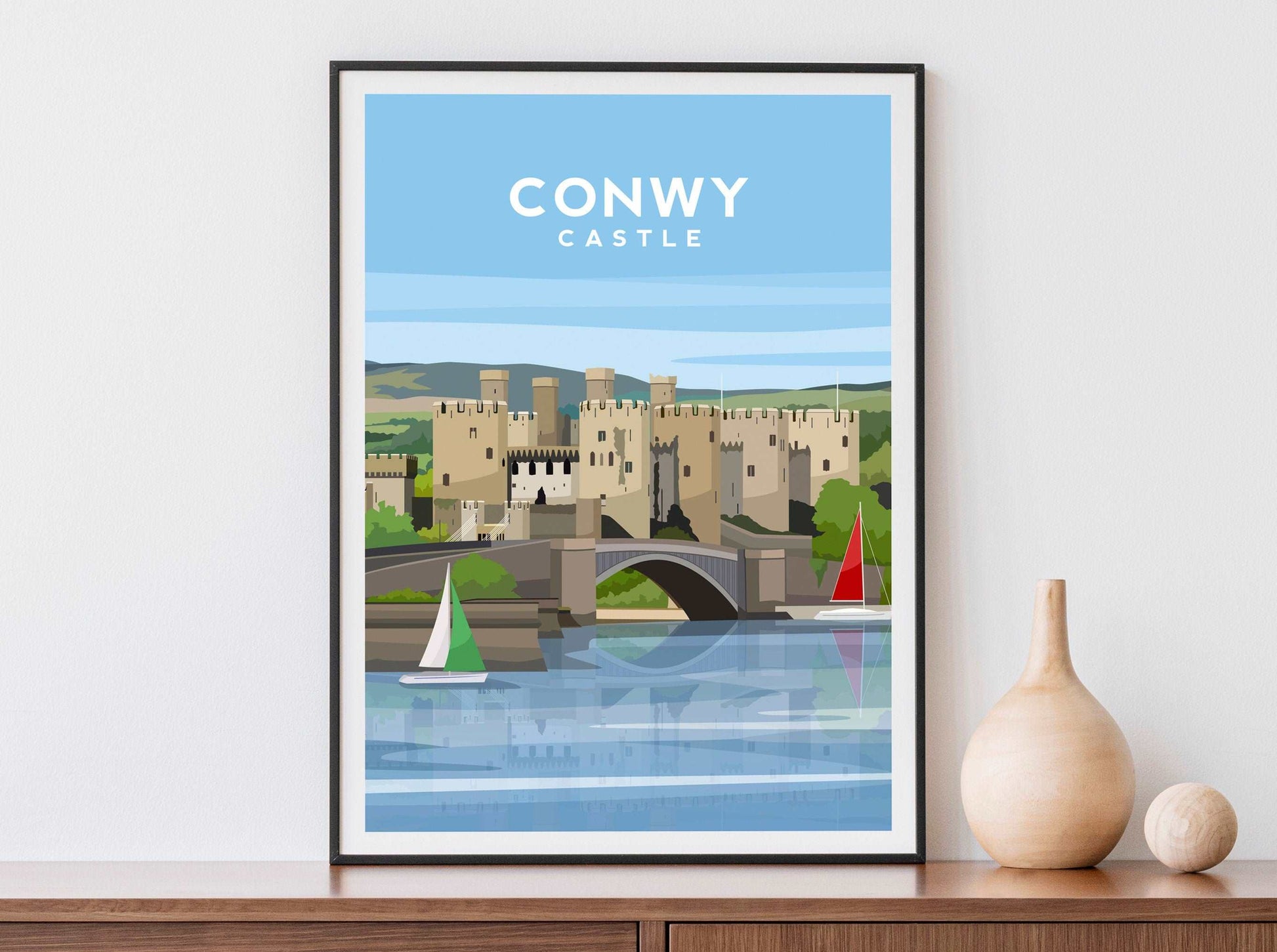 Conwy and Llandudno, Wales - Set of 2 Prints Typelab