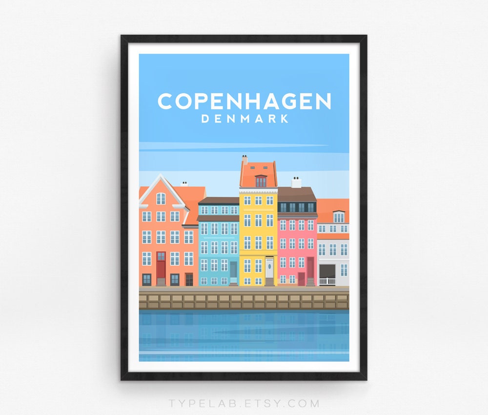 Copenhagen Print | Denmark Travel Wall Art - Typelab