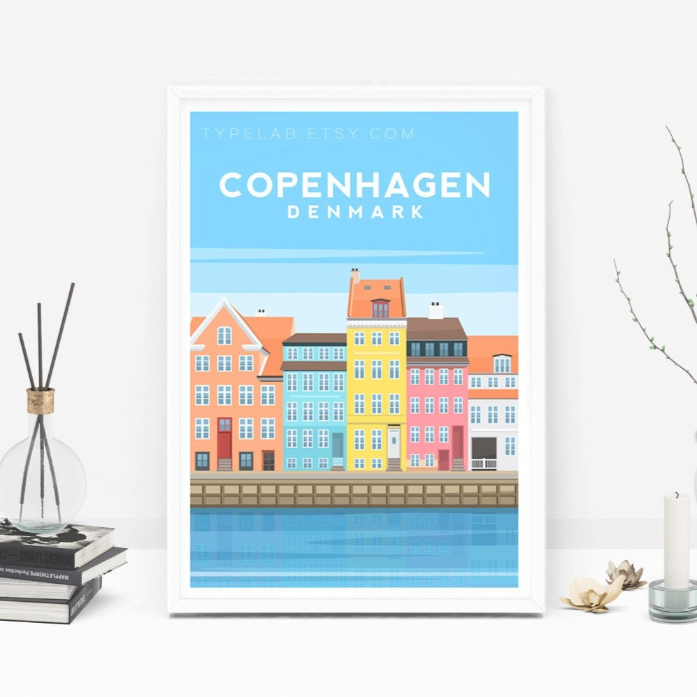Copenhagen Print | Denmark Travel Wall Art - Typelab
