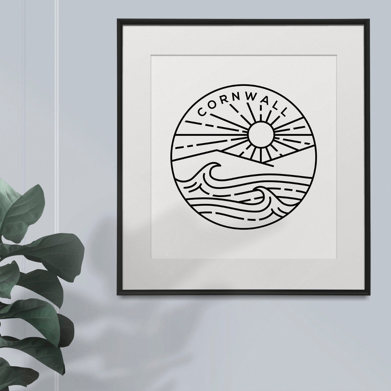 Cornwall, England Circle Emblem Print Typelab