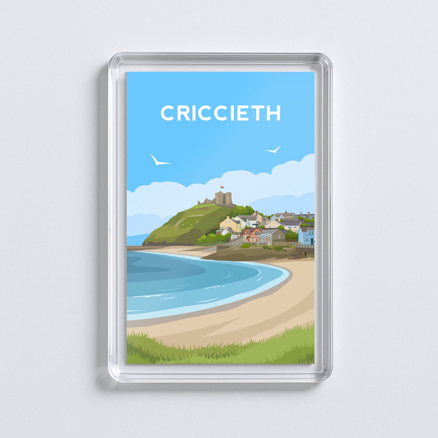 Criccieth Wales Acrylic Fridge Magnet | Gwynedd Travel Magnet