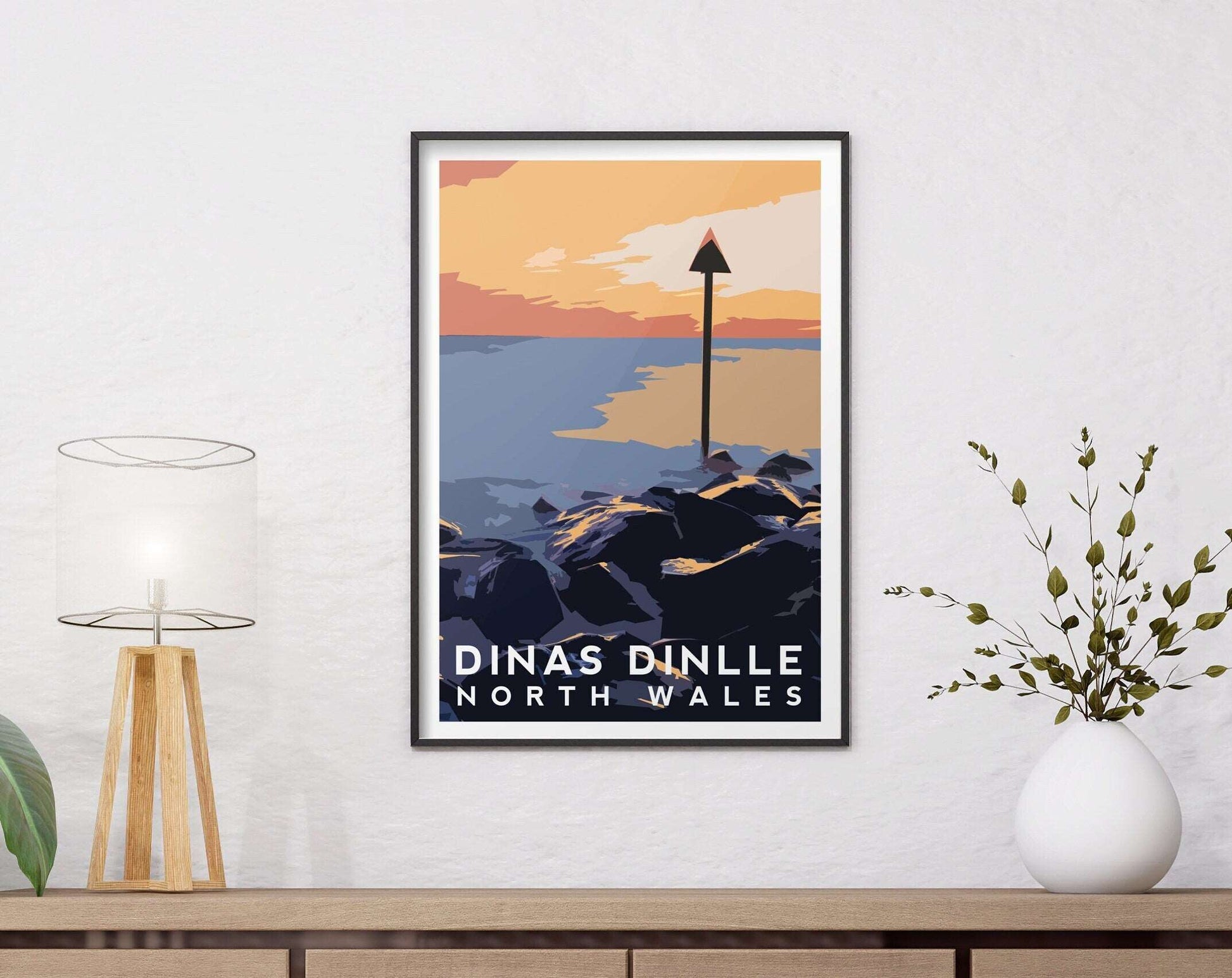 Dinas Dinlle Beach, North Wales Travel Print Typelab