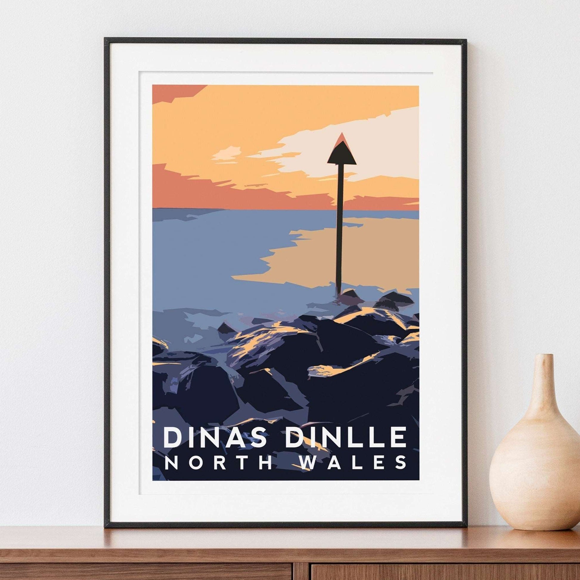 Dinas Dinlle Beach, North Wales Travel Print Typelab