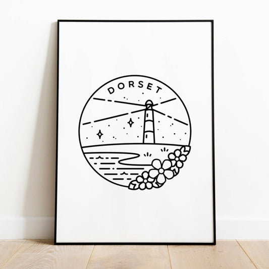 Dorset, England Circle Emblem Print Typelab