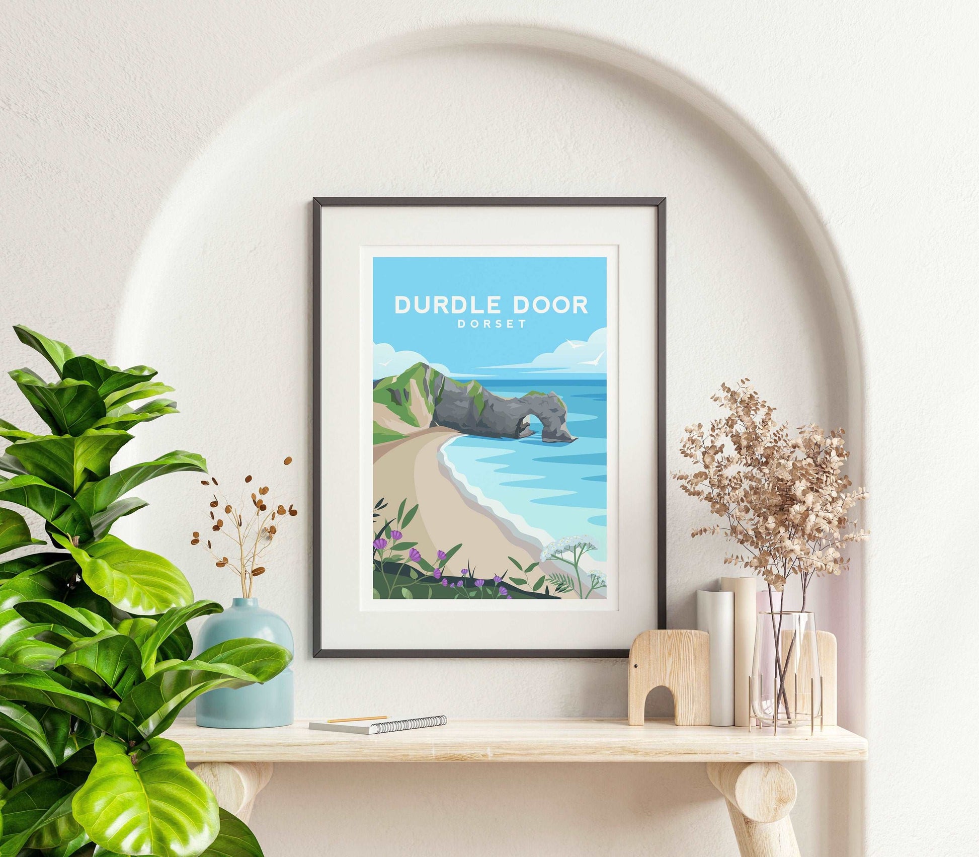 Durdle Door, Dorset England Travel Print Typelab