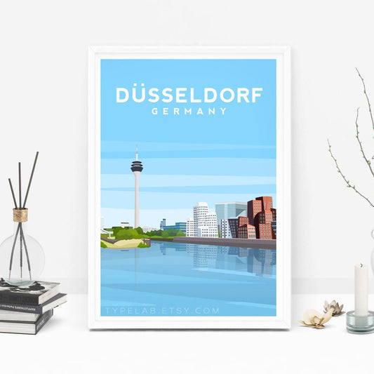 Dusseldorf, Germany Travel Print Typelab