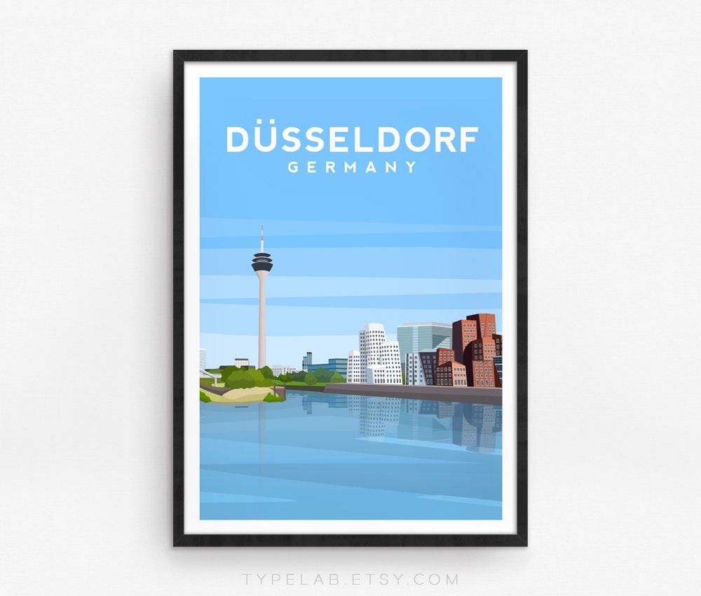 Dusseldorf, Germany Travel Print Typelab