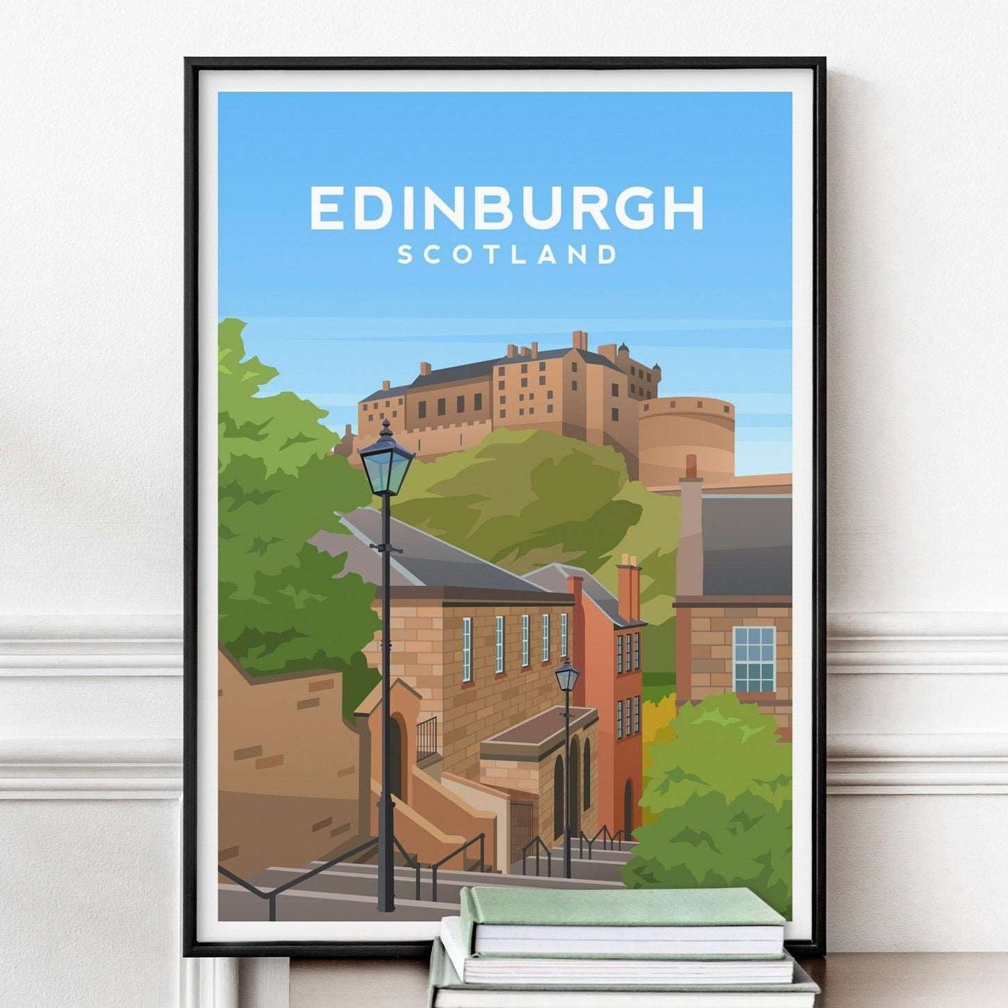 Edinburgh Castle, Scotland Travel Print Typelab