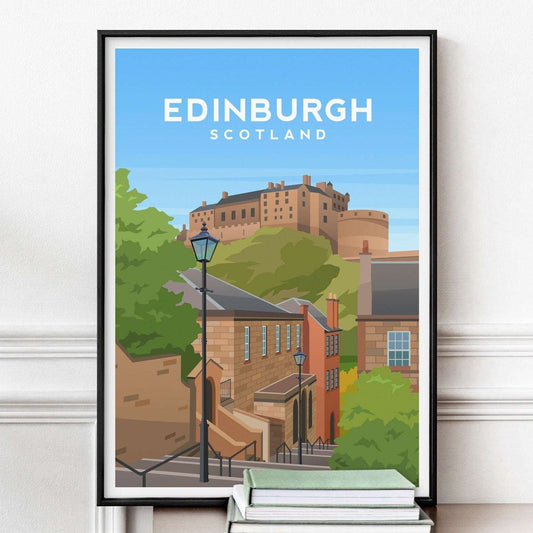 Edinburgh Castle, Scotland Travel Print Typelab