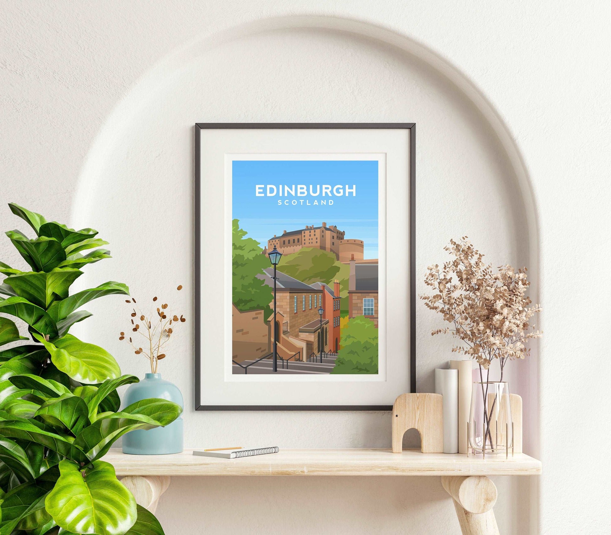 Edinburgh Castle, Scotland Travel Print Typelab