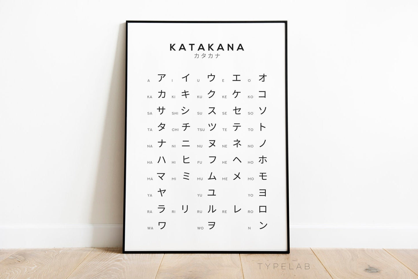 Hiragana And Katakana Japanese Alphabet Print Set of 2 Typelab