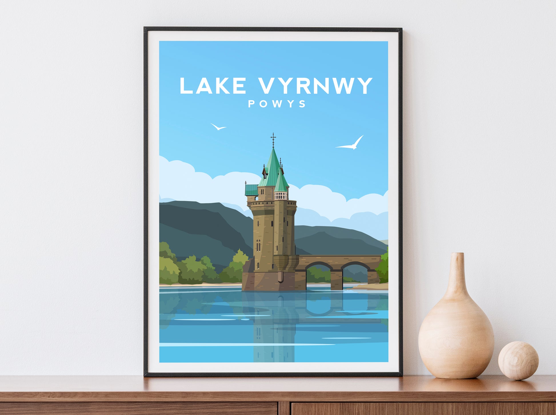 Lake Vyrnwy Print | Powys Wales Landscape Wall Art