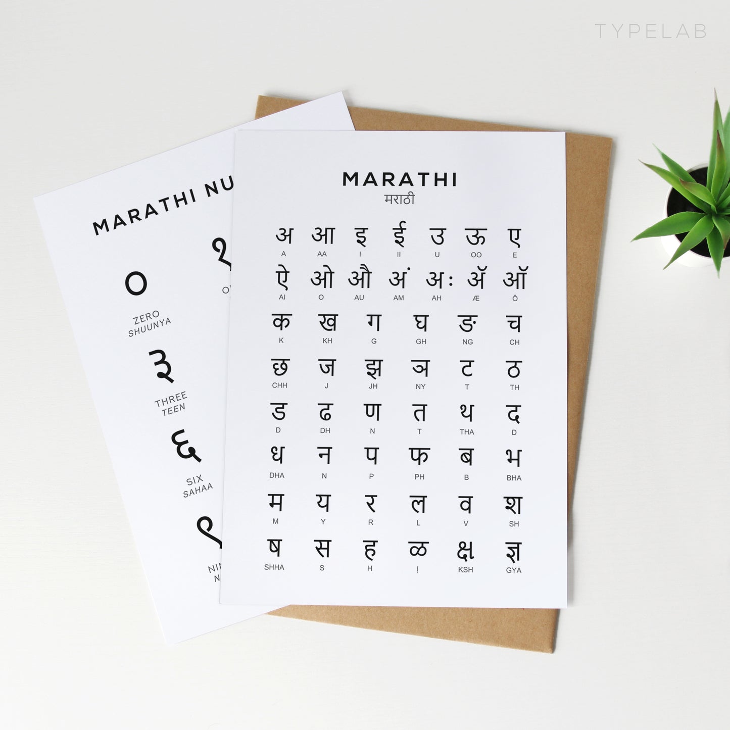 Marathi Alphabet Print - Language Learning Wall Art by Typelab