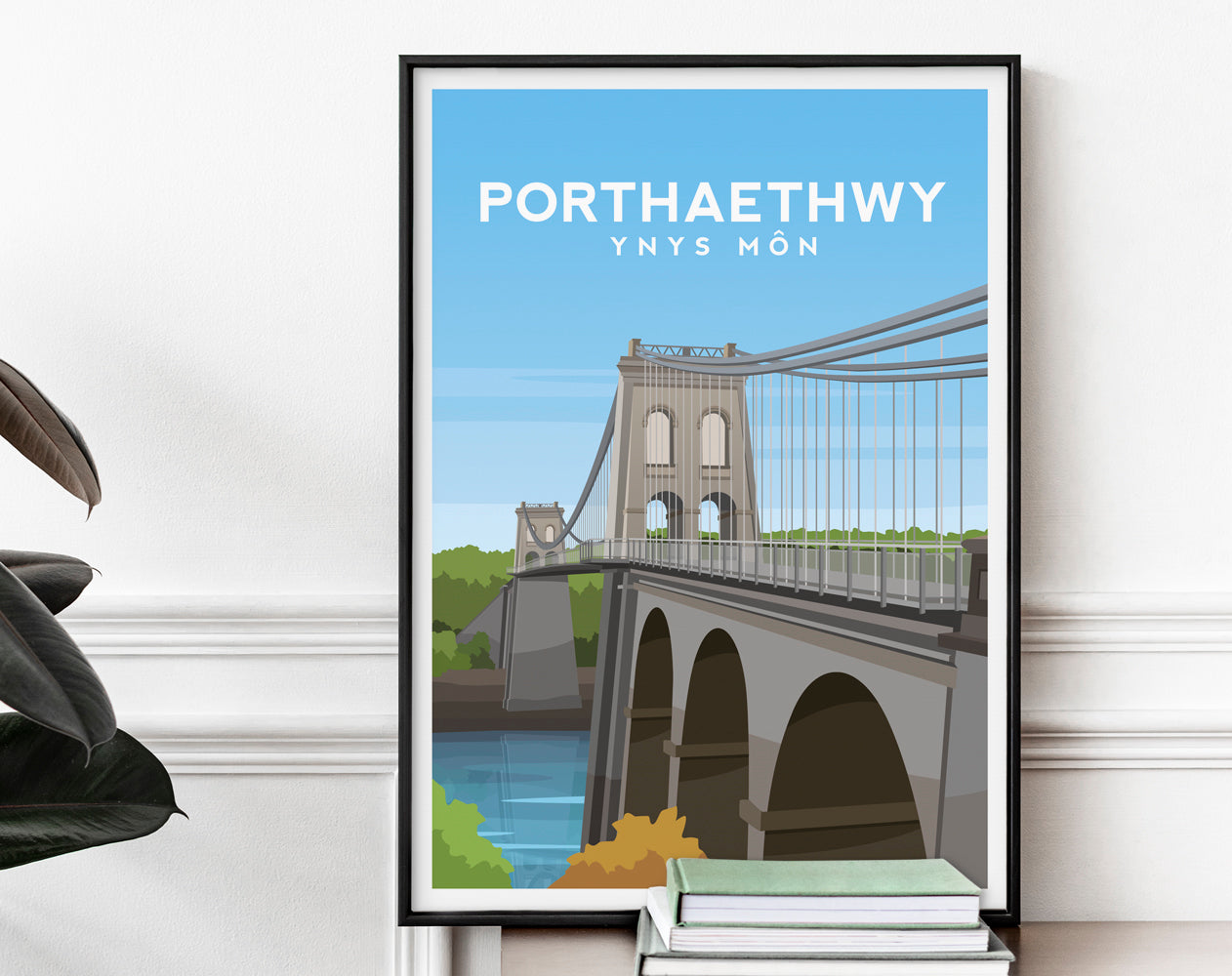 Menai Bridge, Anglesey Wales Travel Print Typelab
