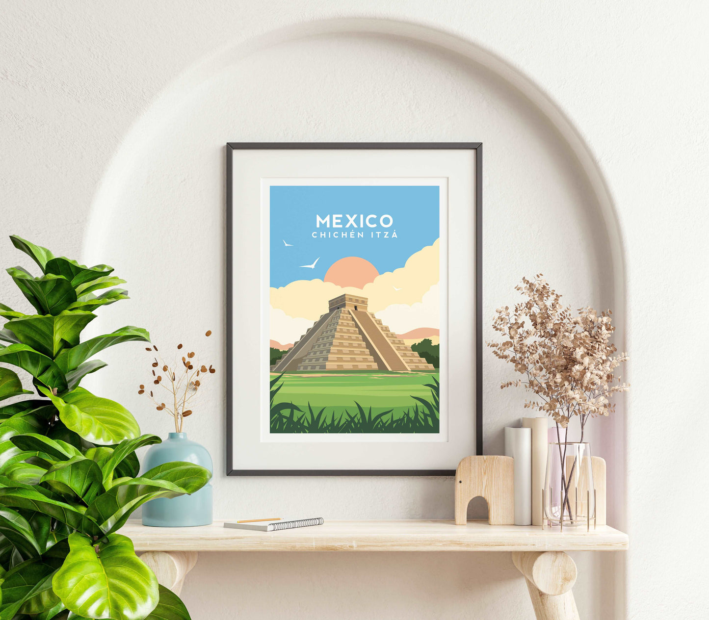 Mexico, Chichen Itza Travel Print Typelab
