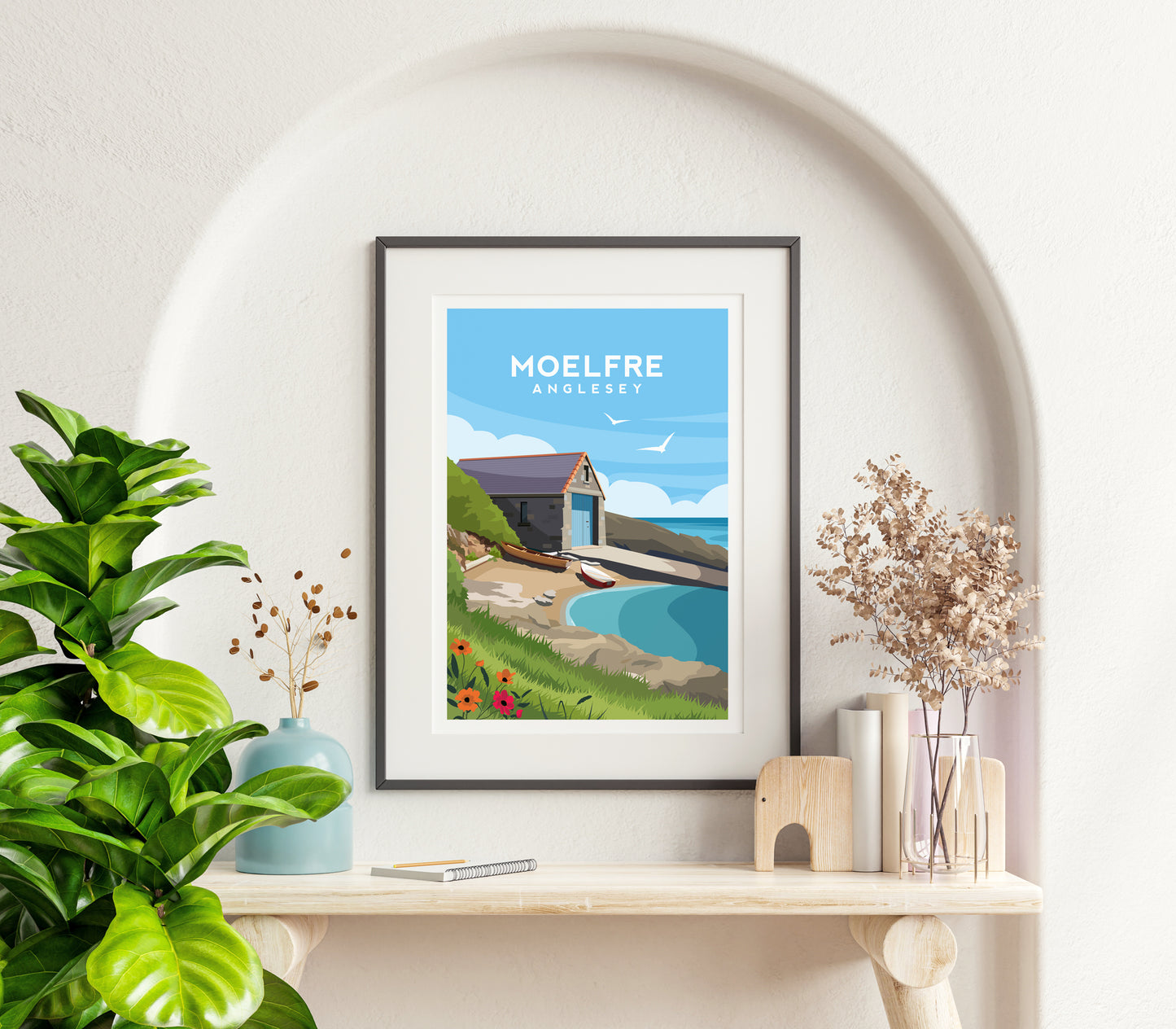 Moelfre Anglesey Print | Coastal Wales Travel Wall Art