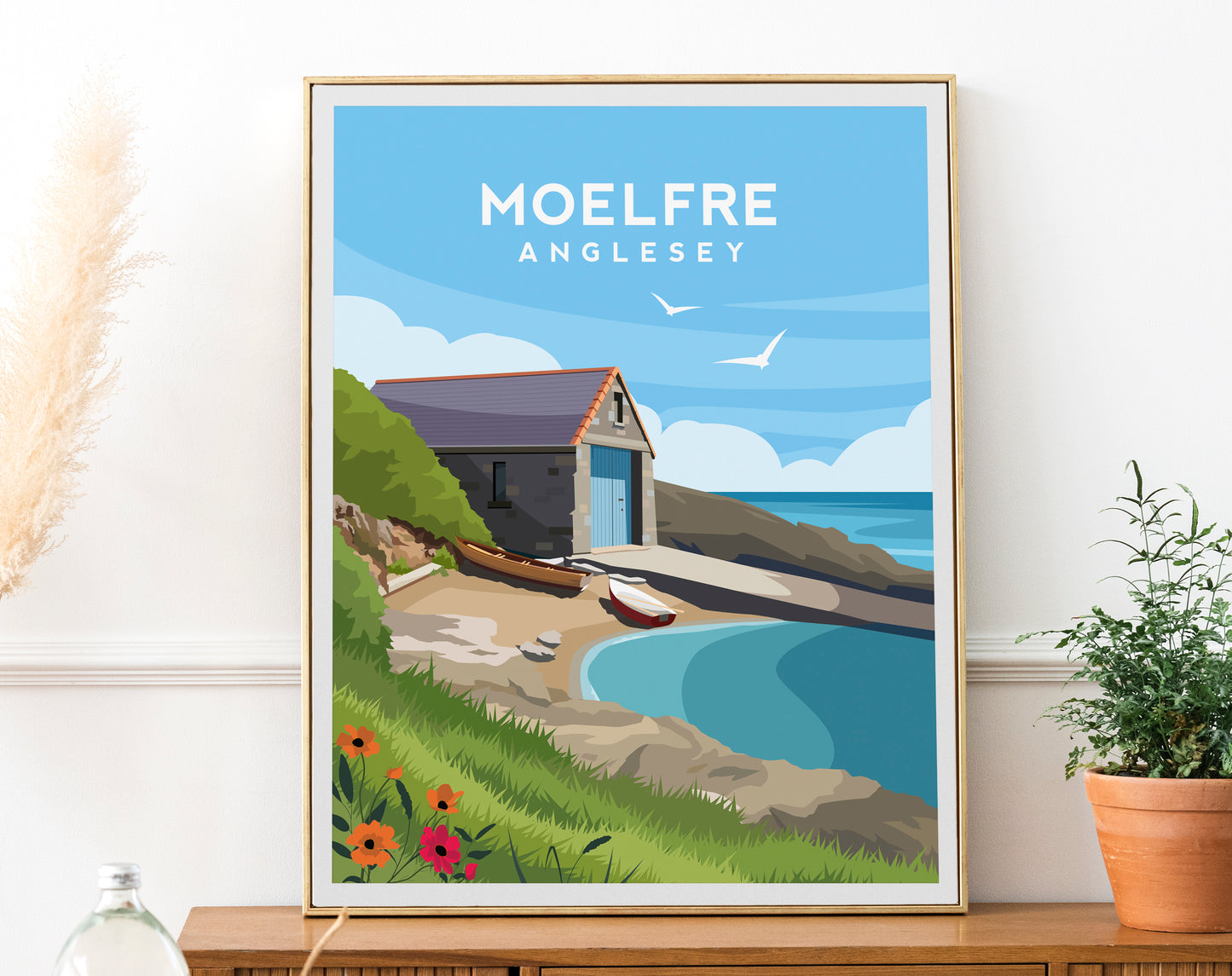Moelfre Anglesey Print | Coastal Wales Travel Wall Art