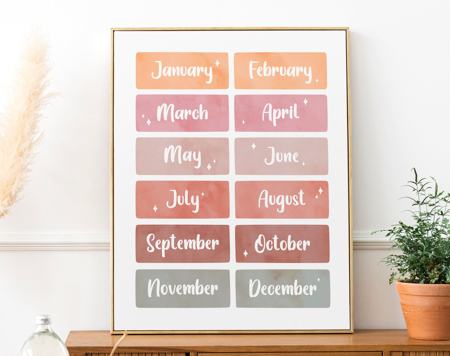 Neutral Educational Nursery Print Set of 4 | Alphabet Wall Art - Typelab